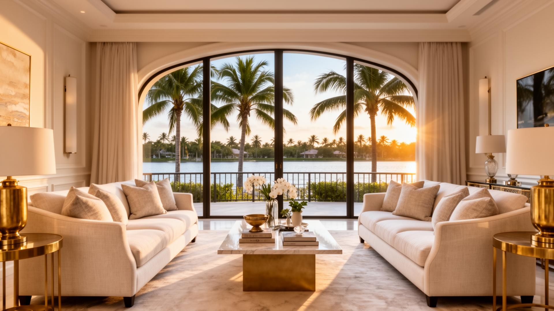After staging — luxury Naples living room